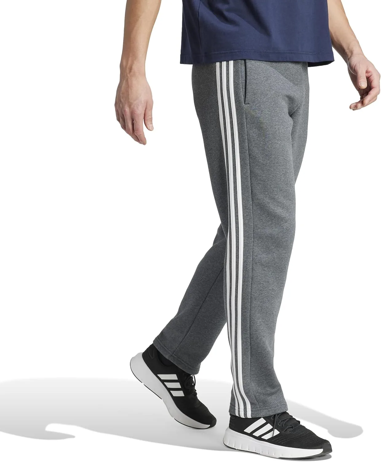 Adidas мужские брюки Essentials 3-Stripes Regular Tricot, темно-серый — фото 2