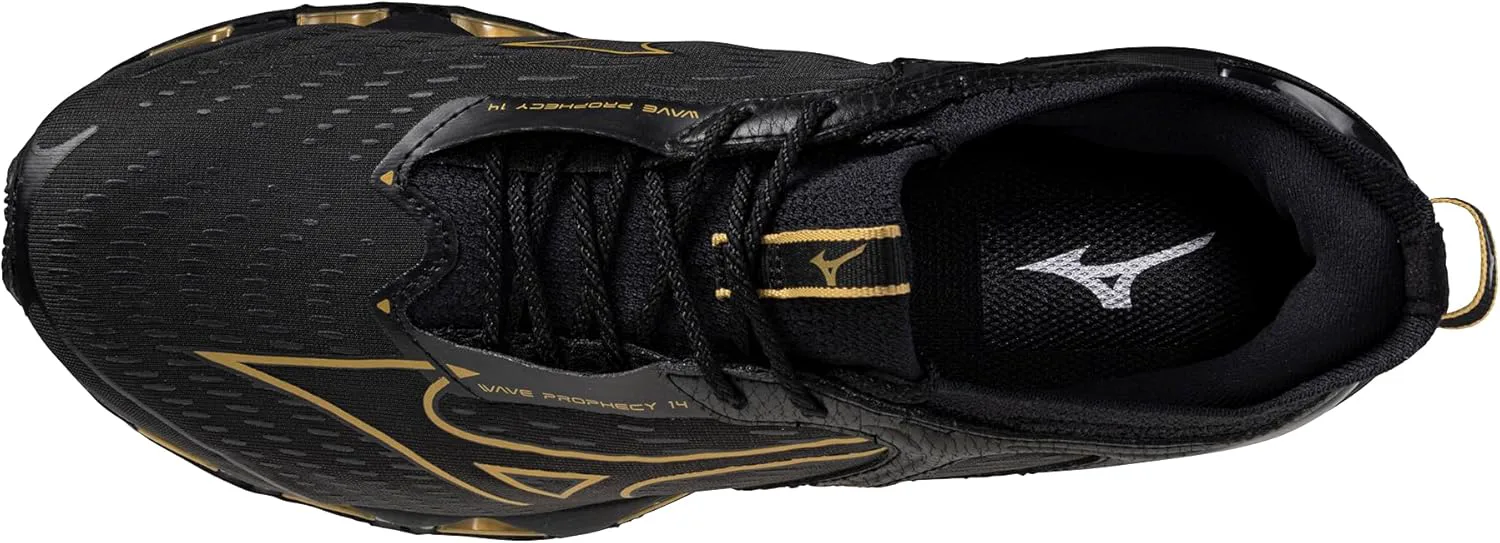 Мужские кроссовки для бега Mizuno Wave Prophecy 14, черный/золотой — фото 4