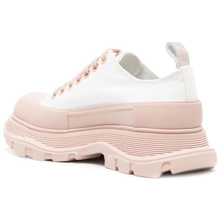 Кроссовки Tread Slick Canvas Alexander McQueen, бело-розовые — фото 4
