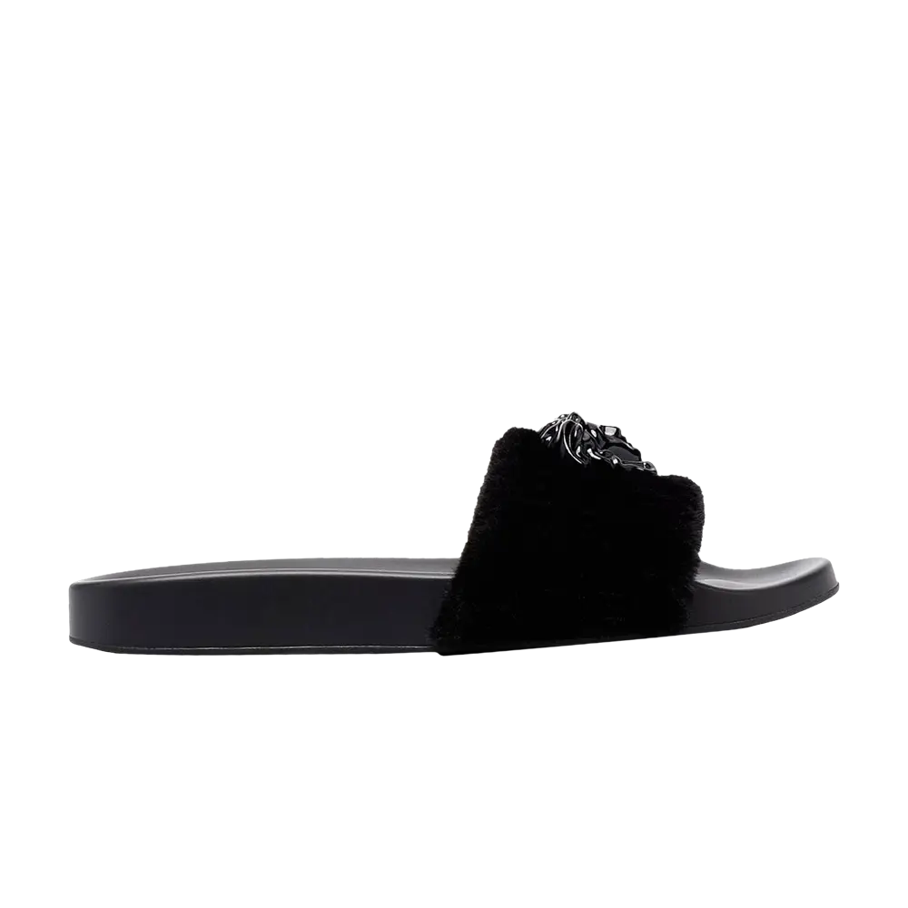 

Шлепанцы Versace Wmns La Medusa Faux Fur Slide, черный