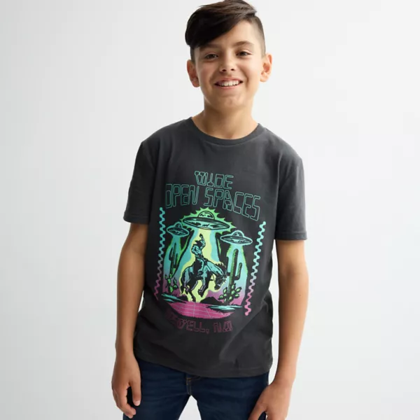 

Футболка с коротким рукавом и принтом для мальчиков 8-20 лет на каждый день Sonoma Goods For Life, цвет space cowboy black