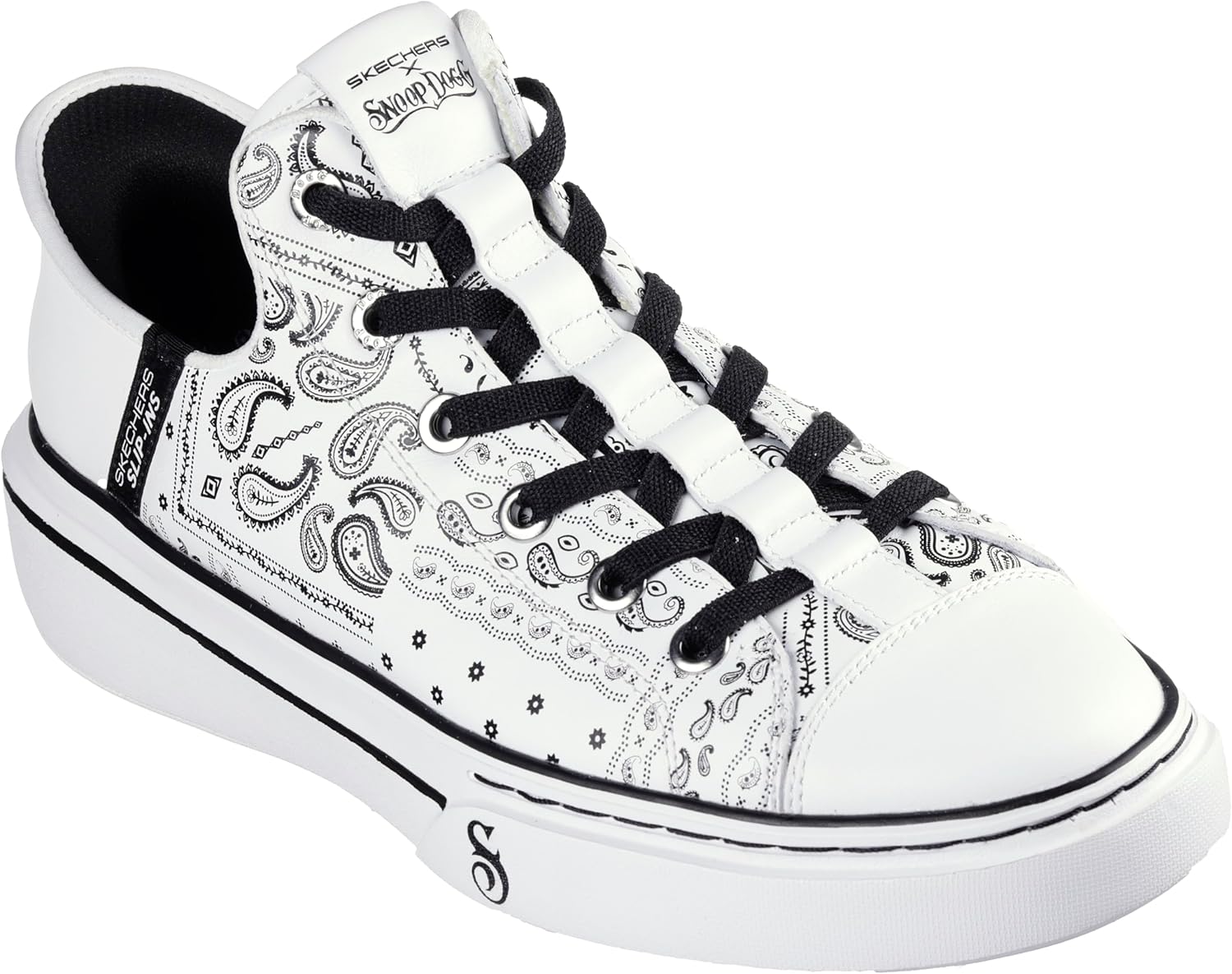 

Мужские кроссовки Skechers Snoop Dogg: Snoop ONE-Double G Hands Free Slip-Ins, белый/черный