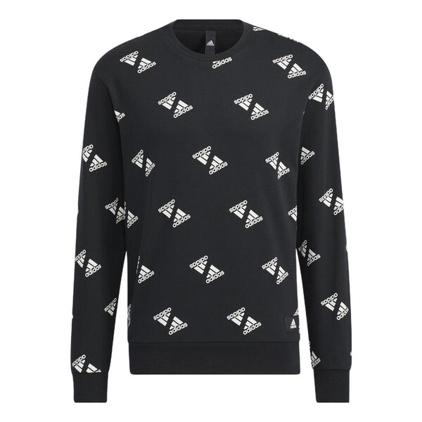 

Толстовка adidas Fi Bp1 Aop Swt Full Print Logo Sports Round Neck Pullover Black, черный