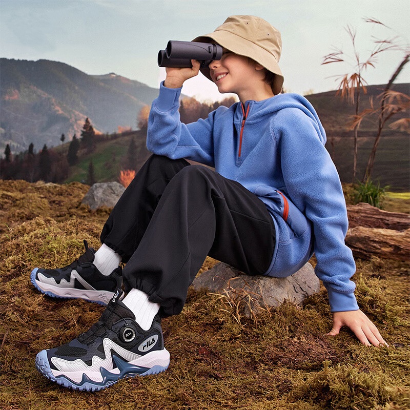 FILA KIDS Детские кроссовки Feile Tiger Paw с противоскользящей подошвой, износостойкие, черные, синие — фото 3