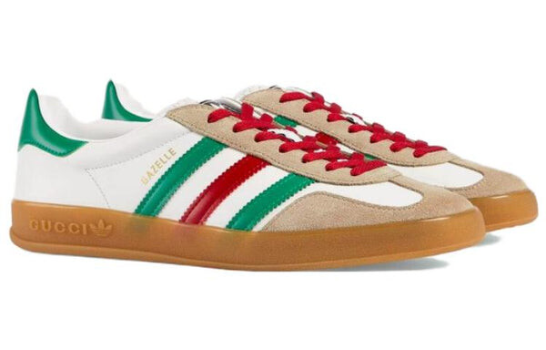 Кроссовки adidas x gazelle 'white green red' Gucci, белый — фото 2