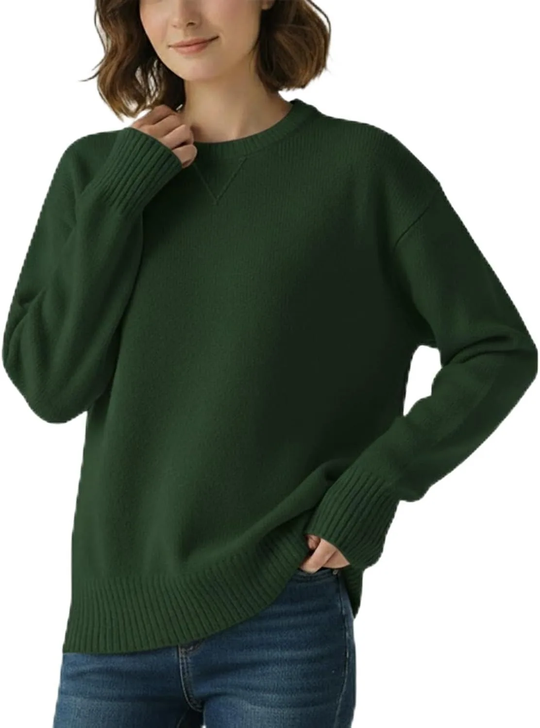 

Унисекс свитер с длинным рукавом и V-образной вязкой, мягкий уютный пуловер с резинкой на манжетах Grewear