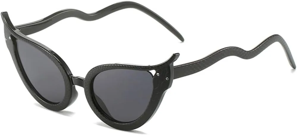 

Солнцезащитные очки «Кошачий глаз» с рисунком под змеиную кожу, модные и стильные, для женщин и мужчин, с защитой от УФ-излучения UV400 TYUVIVO, Black Gray