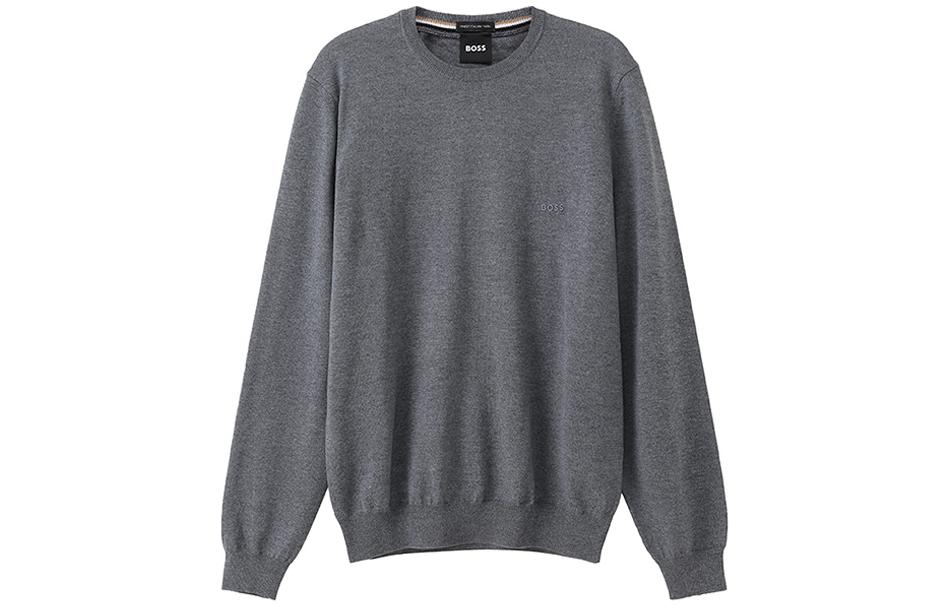 

Свитер с вышитым логотипом HUGO BOSS, серый
