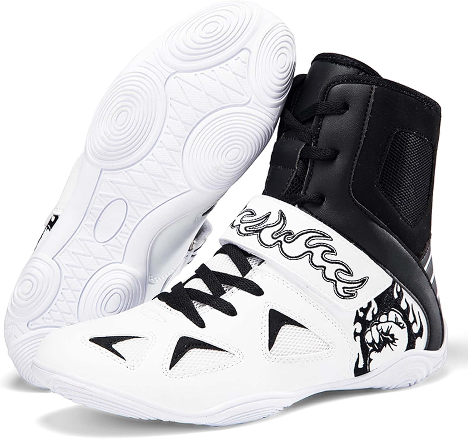 

Профессиональные боксерские ботинки для мужчин и женщин, для соревнований, тренировок, борьбы, легкие, нескользящие, высокие, спортивные, фитнес-ботинки, обувь для тяжелой атлетики и тхэквондо Generic, черный