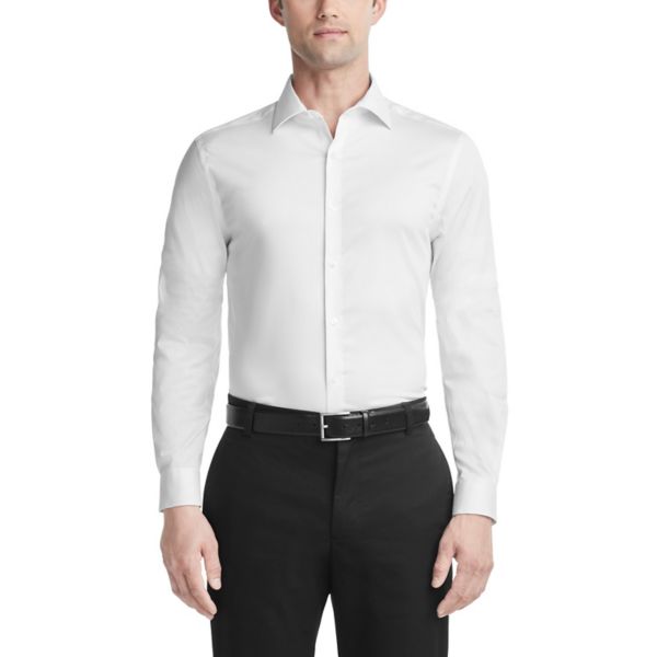 

Мужская облегающая рубашка из ультрамнущегося материала Van Heusen, белый