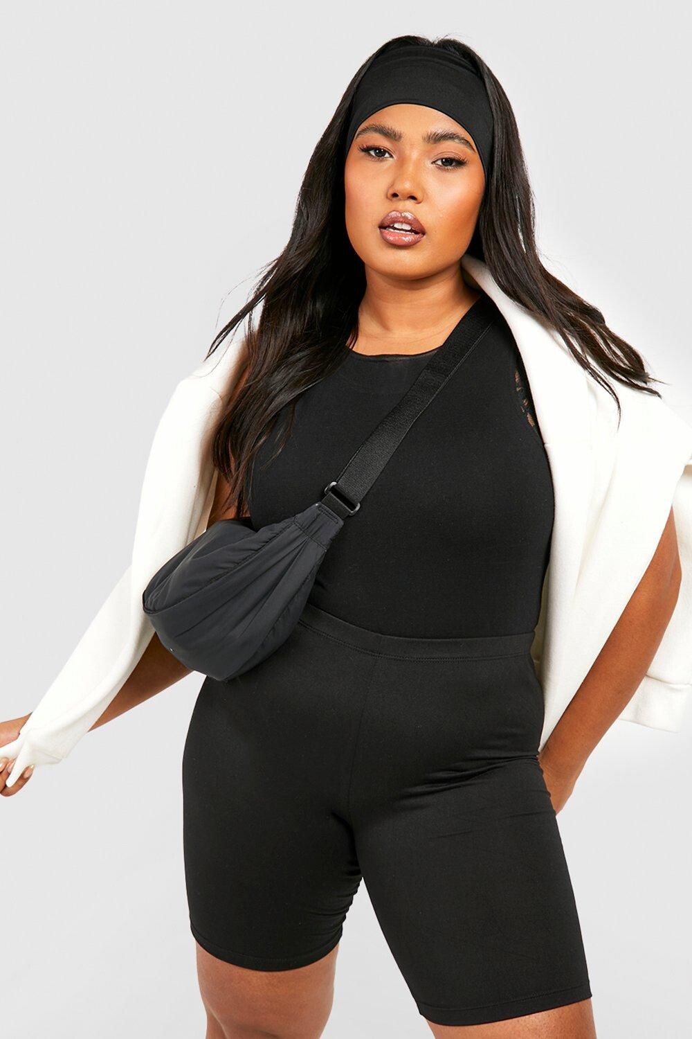 

Базовые велосипедные шорты из джерси Plus Plus boohoo, черный