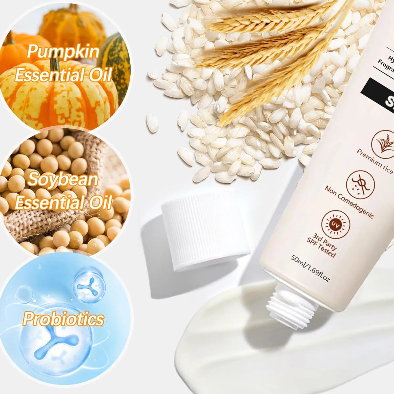 Солнцезащитный крем для лица SPF 50+ SKY AND SUNSCREEN с рисовым экстрактом и пробиотиками 50 мл — фото 4
