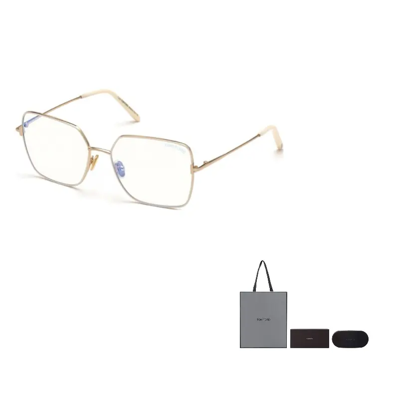 

TOM FORD Металлические квадратные очки для мужчин, Ivory White