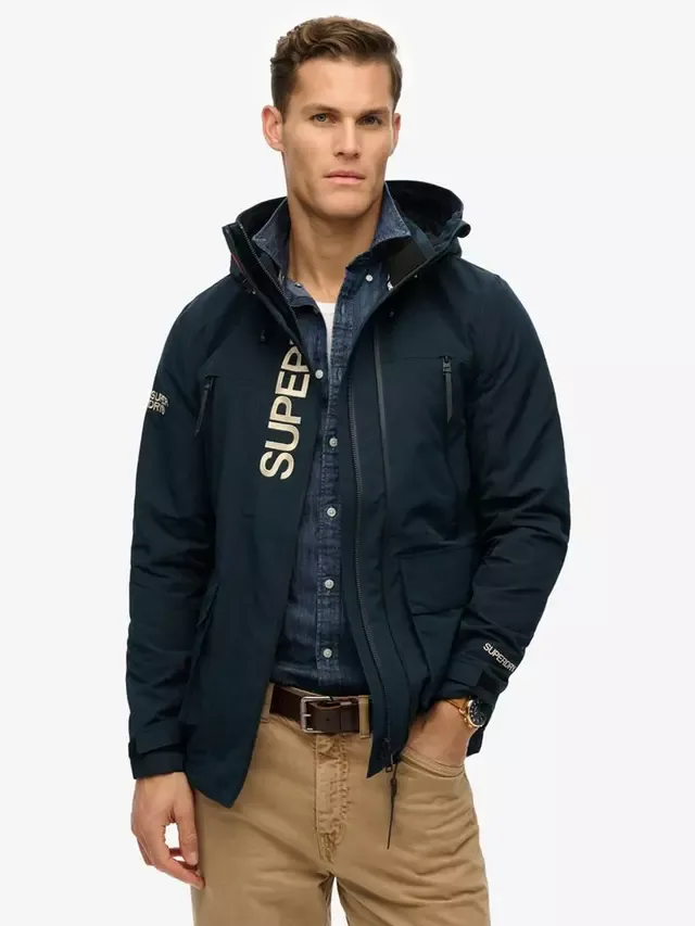Куртка-ветровка с капюшоном и вышивкой Superdry, Eclipse Navy