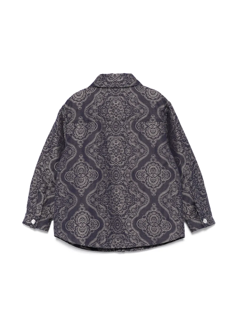 Жаккардовая куртка-рубашка с узором ETRO KIDS, синий — фото 2