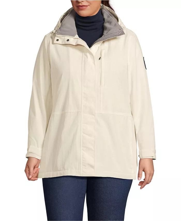 

Водонепроницаемая утепленная куртка Squall Plus Size Lands' End, белый