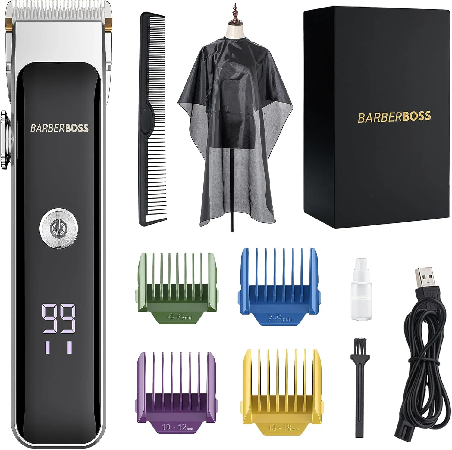 Профессиональный триммер для бороды и волос «QR-2089» от BarberBoss Barberboss