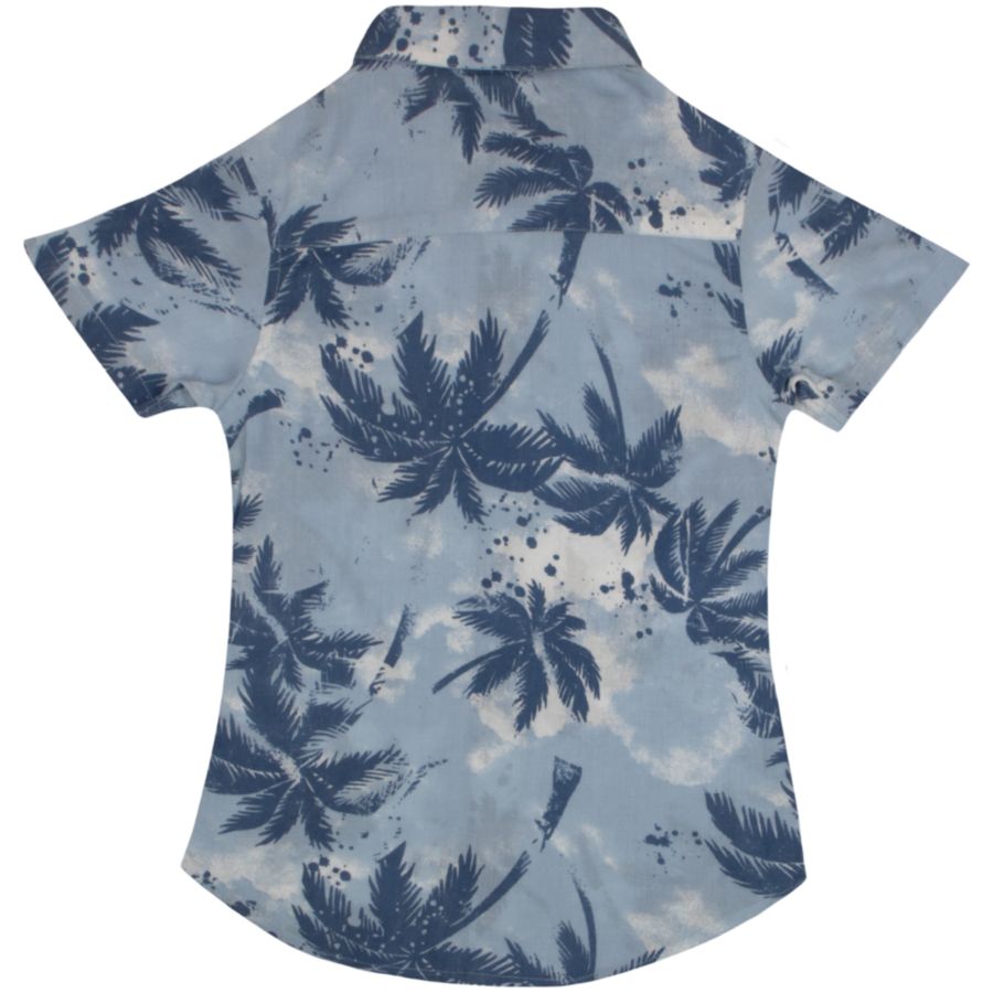 Классическая тканая рубашка на пуговицах для мальчиков Tommy Bahama, Blue palms — фото 4