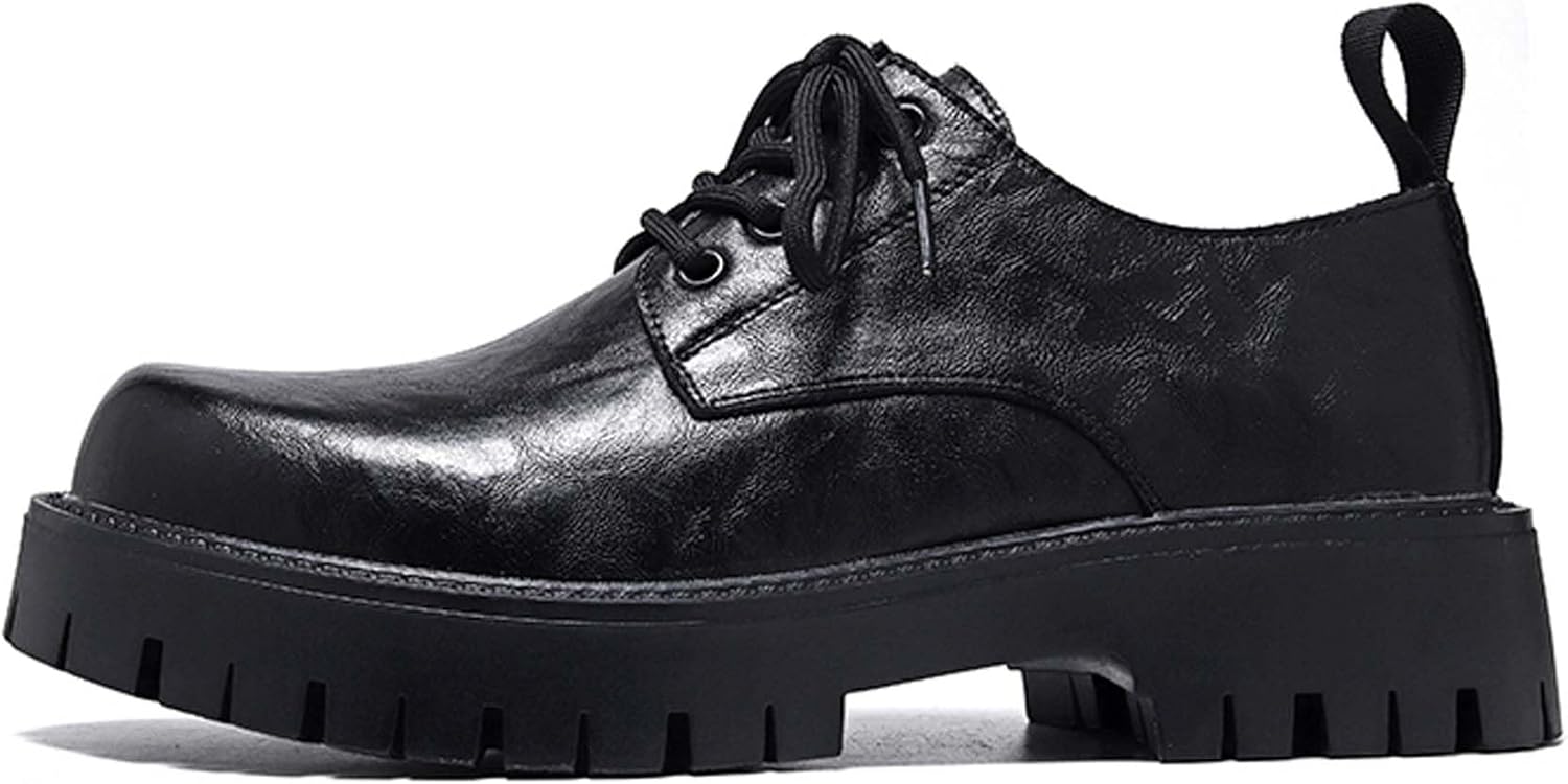 

Кожаные британского стиля деловые туфли с толстой подошвой, ретро и простые классические мужские спортивные туфли, повседневная обувь Generic, черный