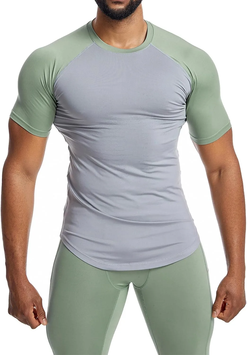 

Мужская футболка Raglan с коротким рукавом и цветными блоками