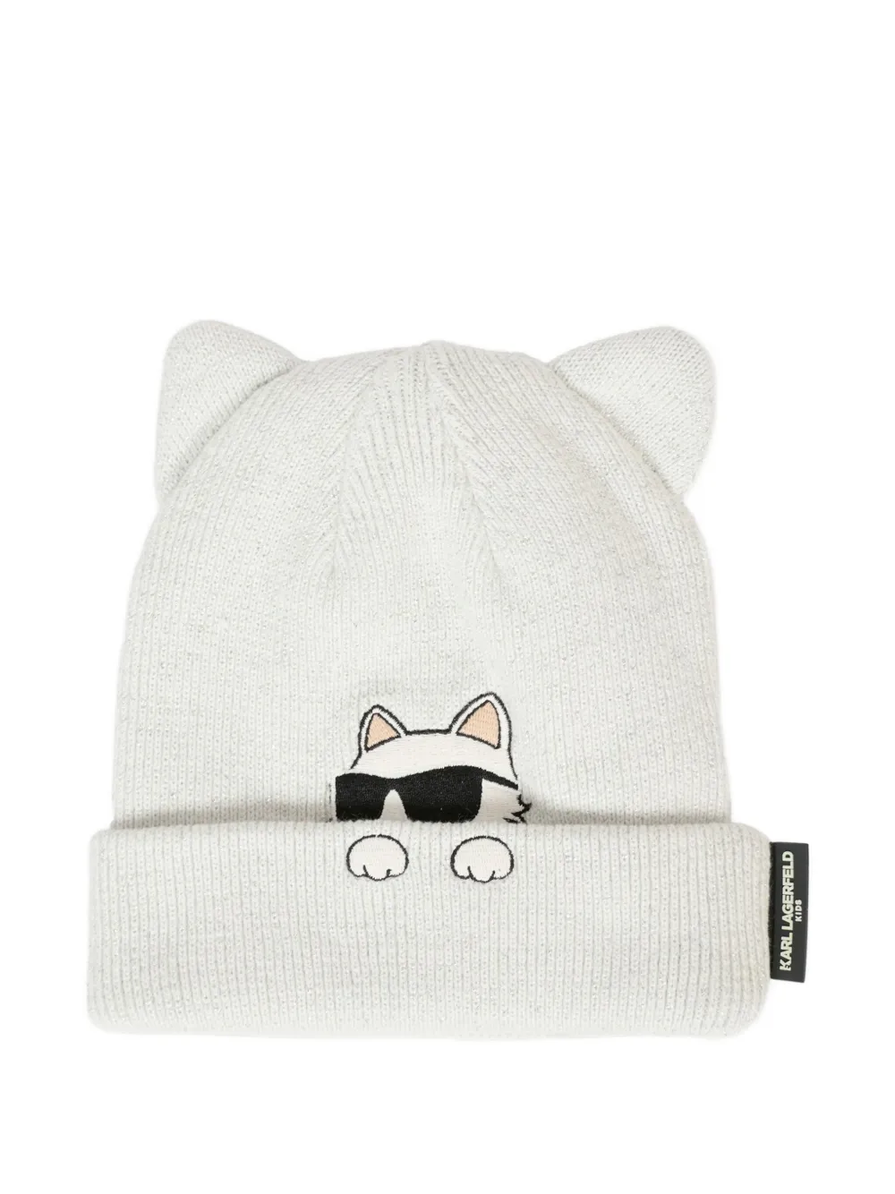 

Шапка-бини с кошачьими ушками KARL LAGERFELD KIDS, белый