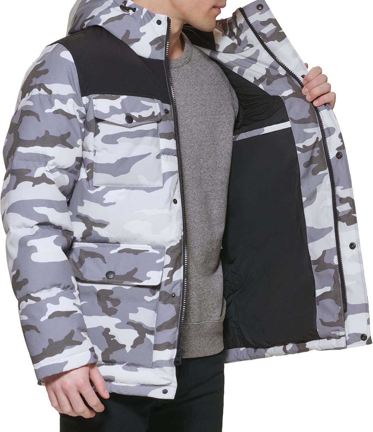 Стеганая парка Levi's для мужчин Arctic Cloth, White Camo Colorblock — фото 4