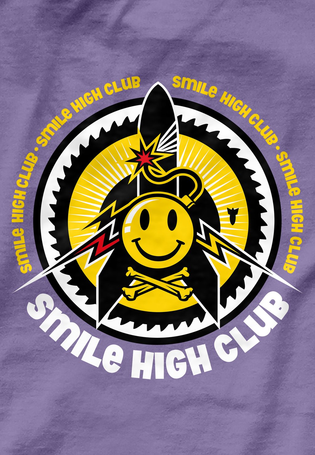 

Футболка с принтом REVIVAL TEES FATBOY SLIM FATBOY SLIM SMILE HIGH CLUB Henry Tiger, сиреневый