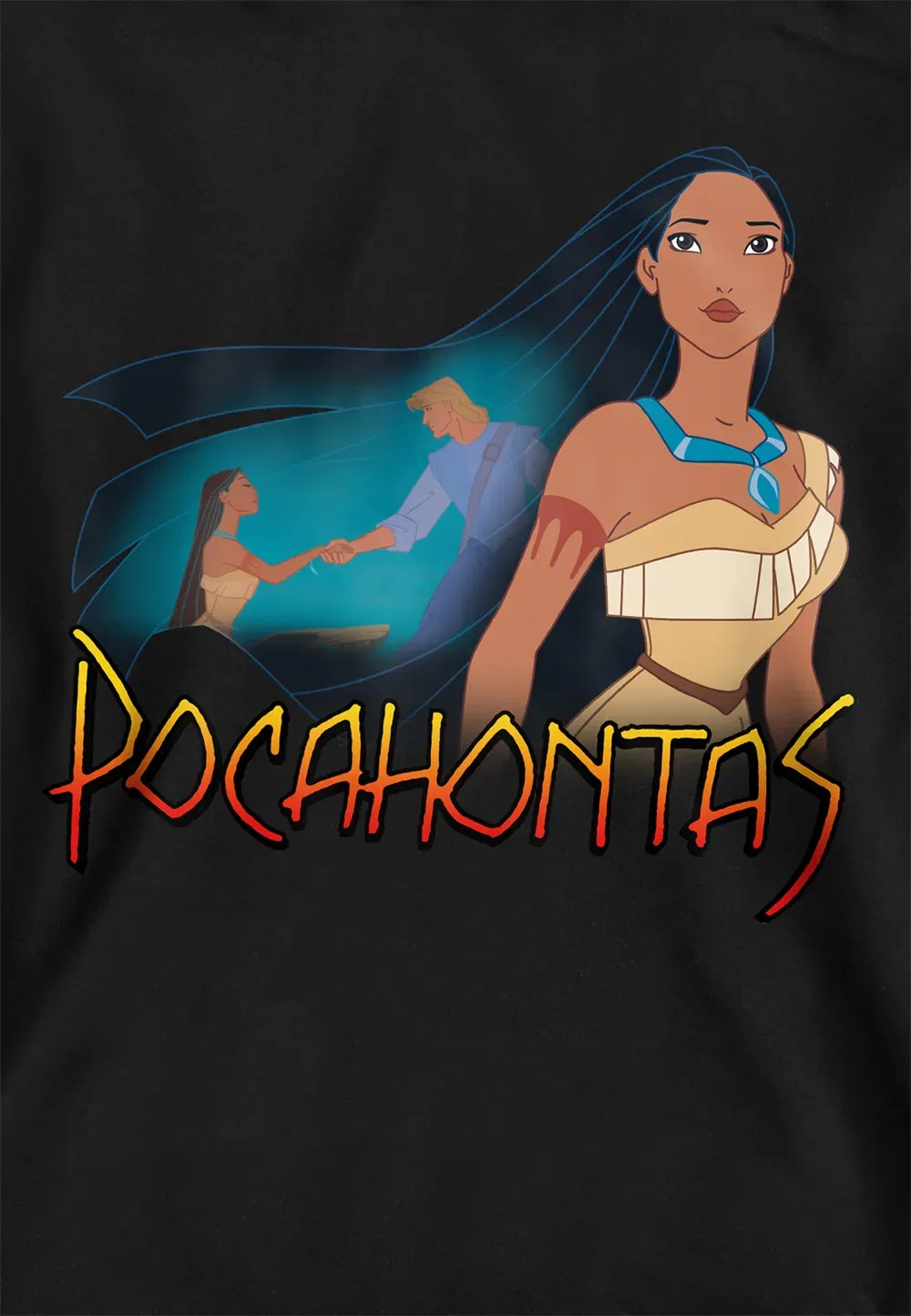 Детский худи с принтом Pocahontas, Disney, черный — фото 2
