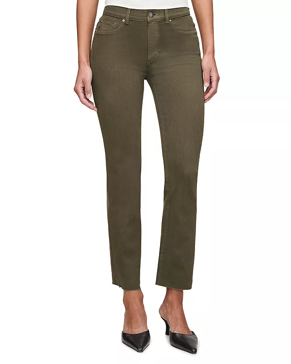 

Джинсы Mara средней посадки Instasculpt до щиколотки прямого кроя, цвет «решетка». Dl1961, зеленый