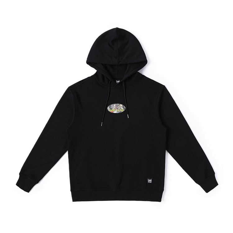 

Lee Футболка худи мужская черная FW24, Черный, Lee Футболка худи мужская черная FW24