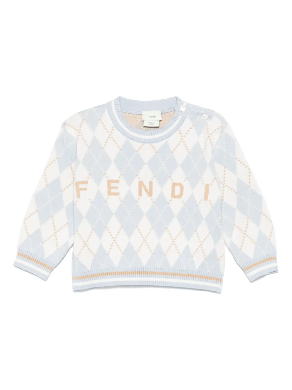

Джемпер с узором шеврон FENDI KIDS, синий