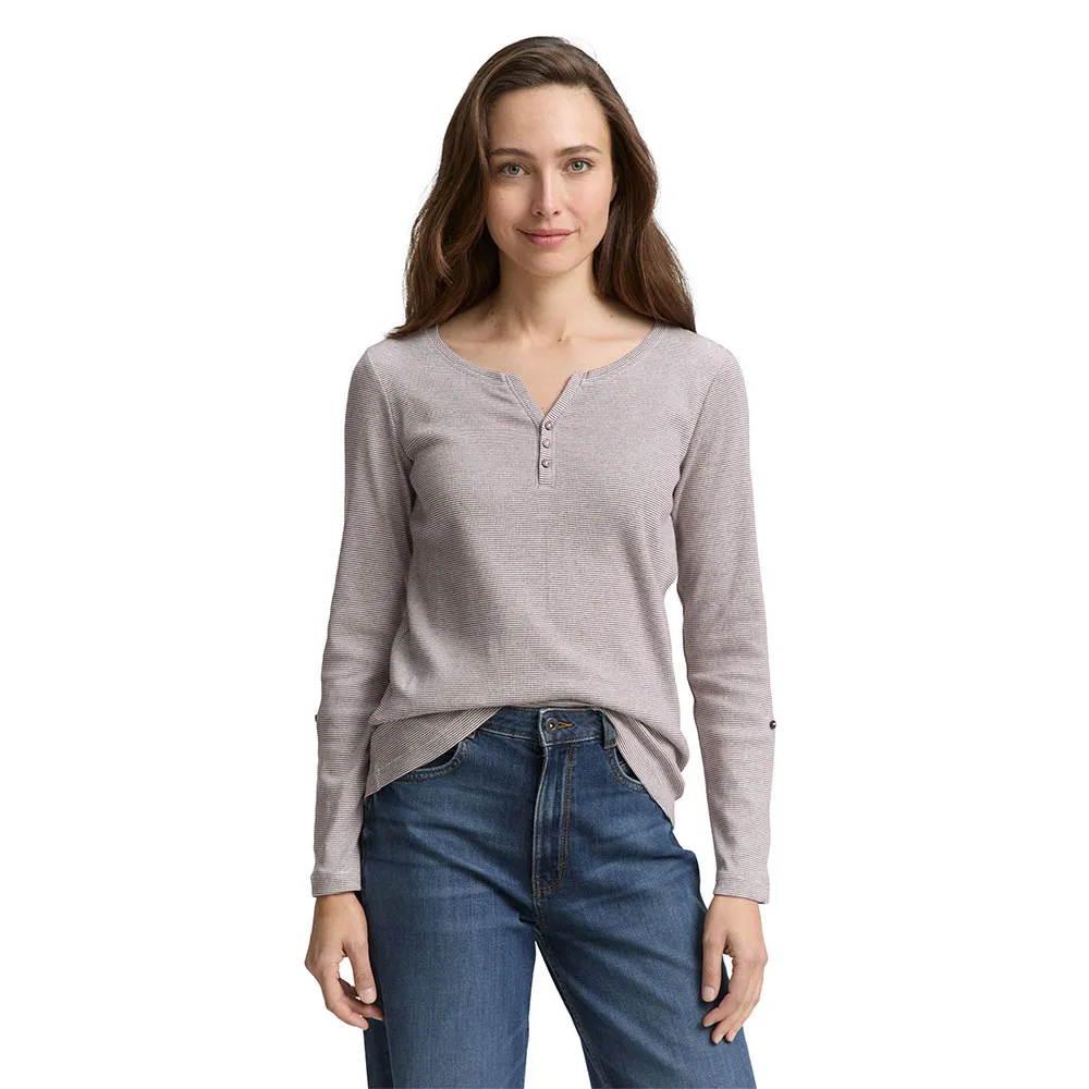 

Лонгслив Tom Tailor Henley, серый