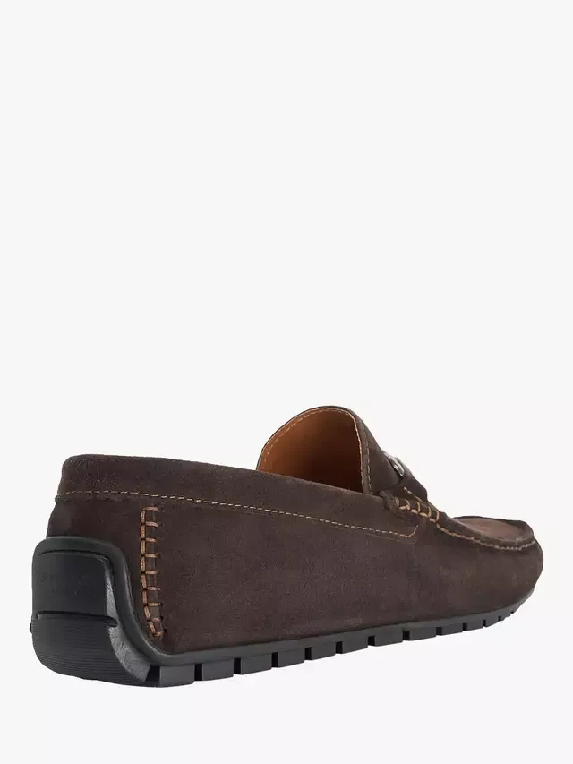 Мокасины-лоферы Brackon Wide Fit из замши с отделкой под уздечку Dune London, Brown — фото 4