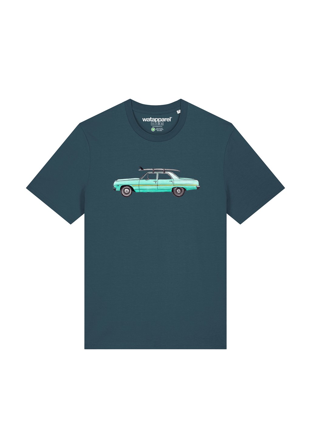 

Футболка с принтом SURF CAR watapparel, бирюзовый