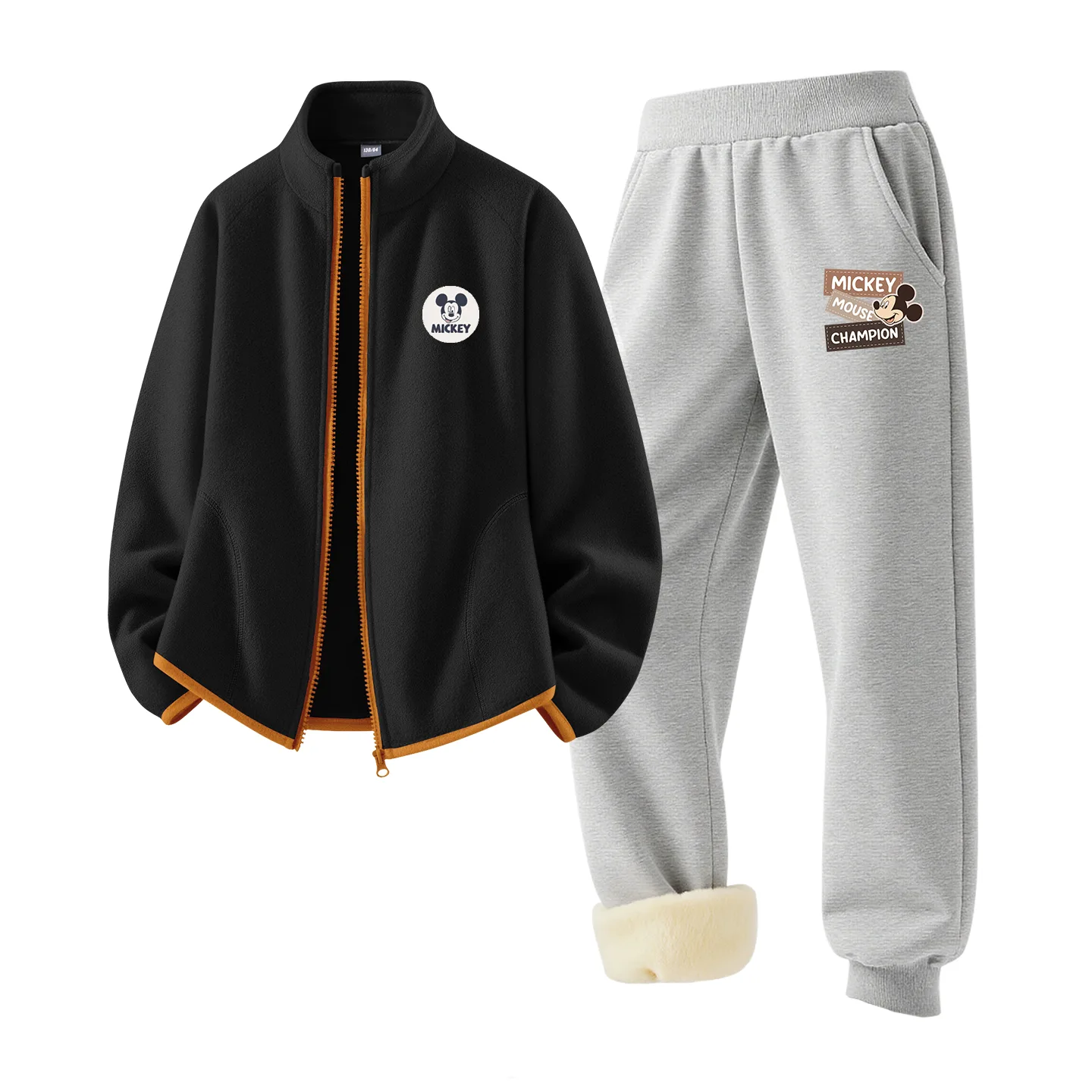 Детская повседневная спортивная толстовка Disney, [Thickened and Fleece-Lined]Dichi Medium Round Hook-and-Loop K Black+Dichi 3 Pack K Gray