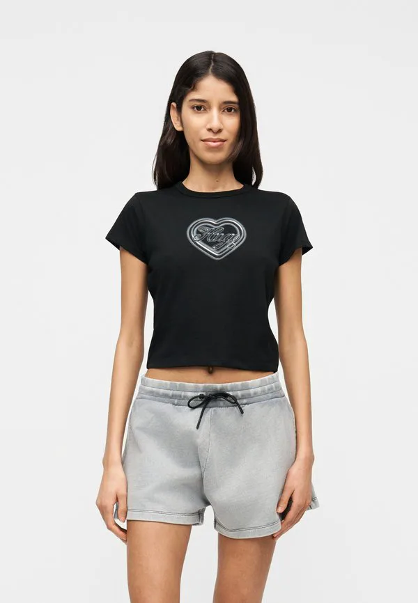 

Футболка с дихромным принтом Hugo, Black, Черный, Футболка с дихромным принтом Hugo, Black