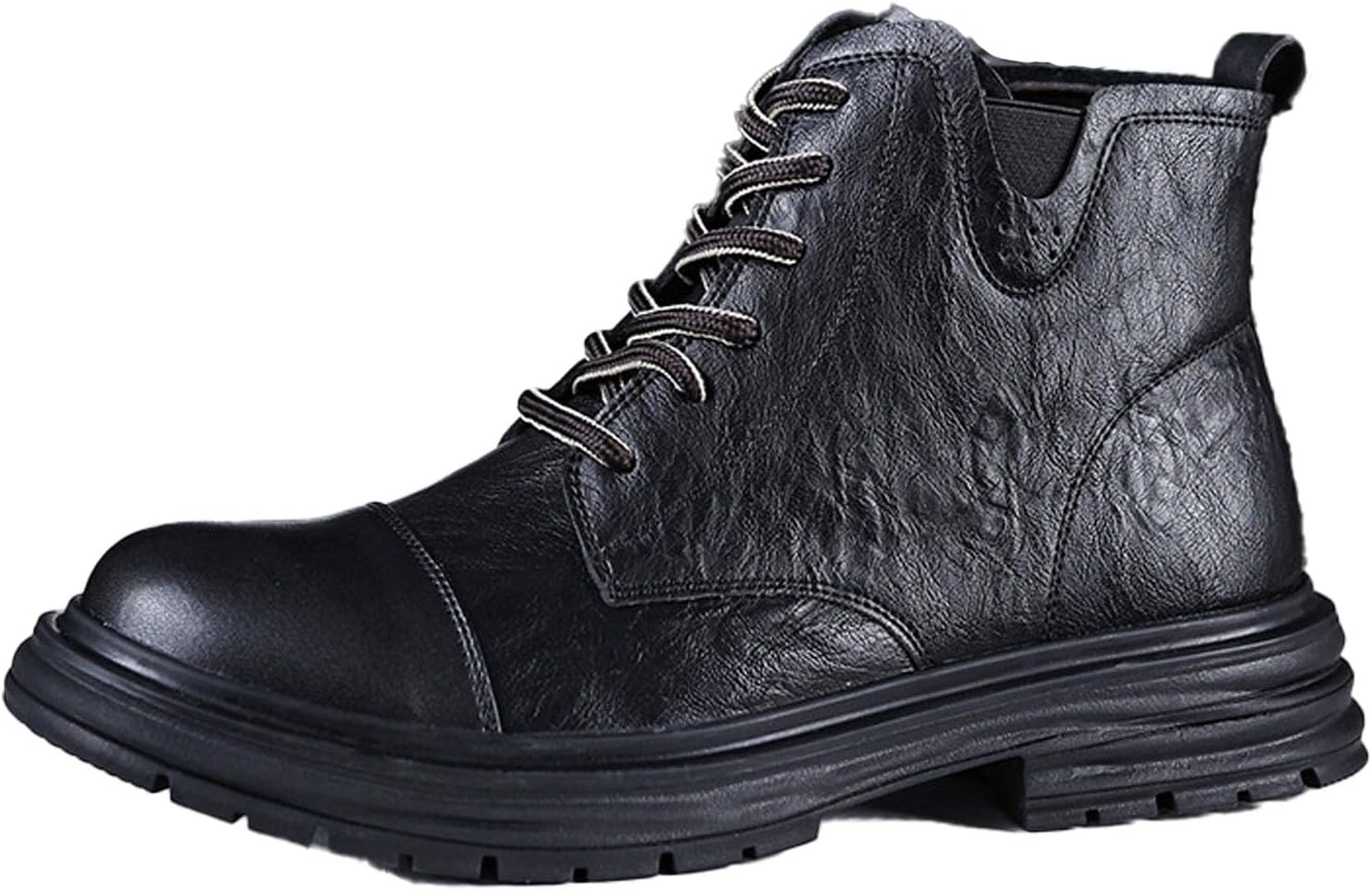 

Мужские байкерские ботинки на шнуровке, повседневные чукка, нескользящие оксфорды до щиколотки, винтажные британские формальные ботинки Neuugo, черный