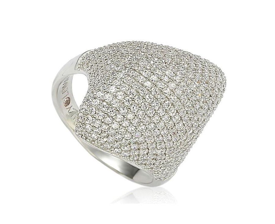 

Кольцо Suzy Levian из стерлингового серебра с диагональным узором из кубического циркония и инкрустацией Suzy Levian New York, White