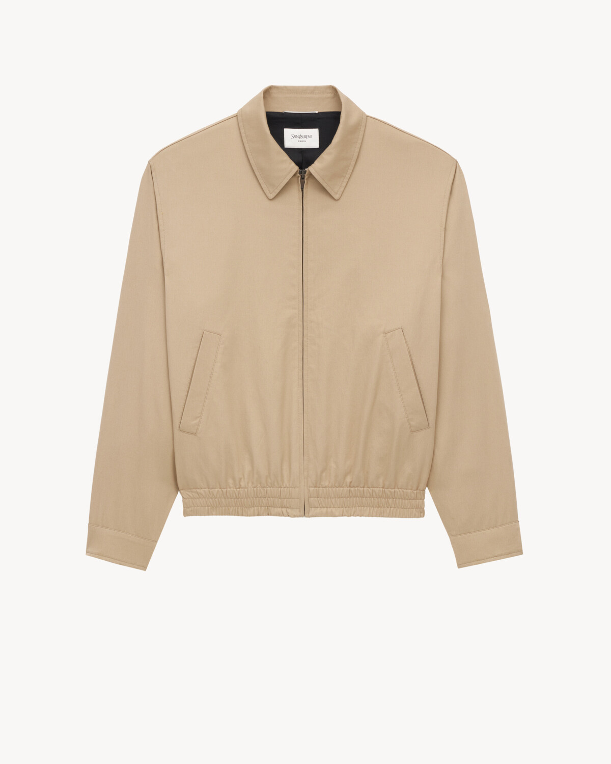 

Короткая куртка из хлопкового сержа Saint Laurent, бежевый