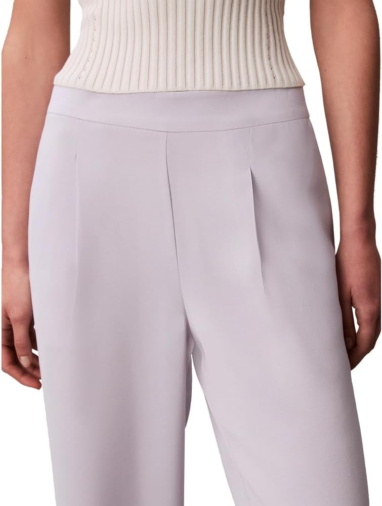 Женские креповые брюки Calvin Klein Wide Leg, сиренево-серый — фото 4