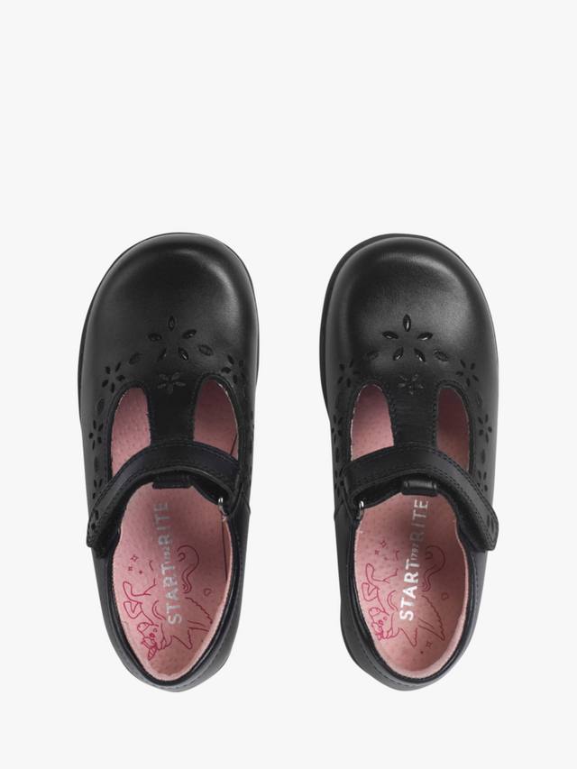 Детские школьные туфли Charlotte Leather с цветочным принтом Start-Rite, Black Leather — фото 2