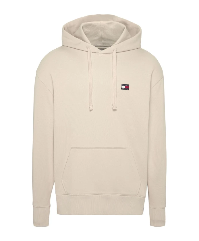 

Бежевая толстовка с капюшоном и нашивкой с логотипом. Tommy Jeans, бежевый