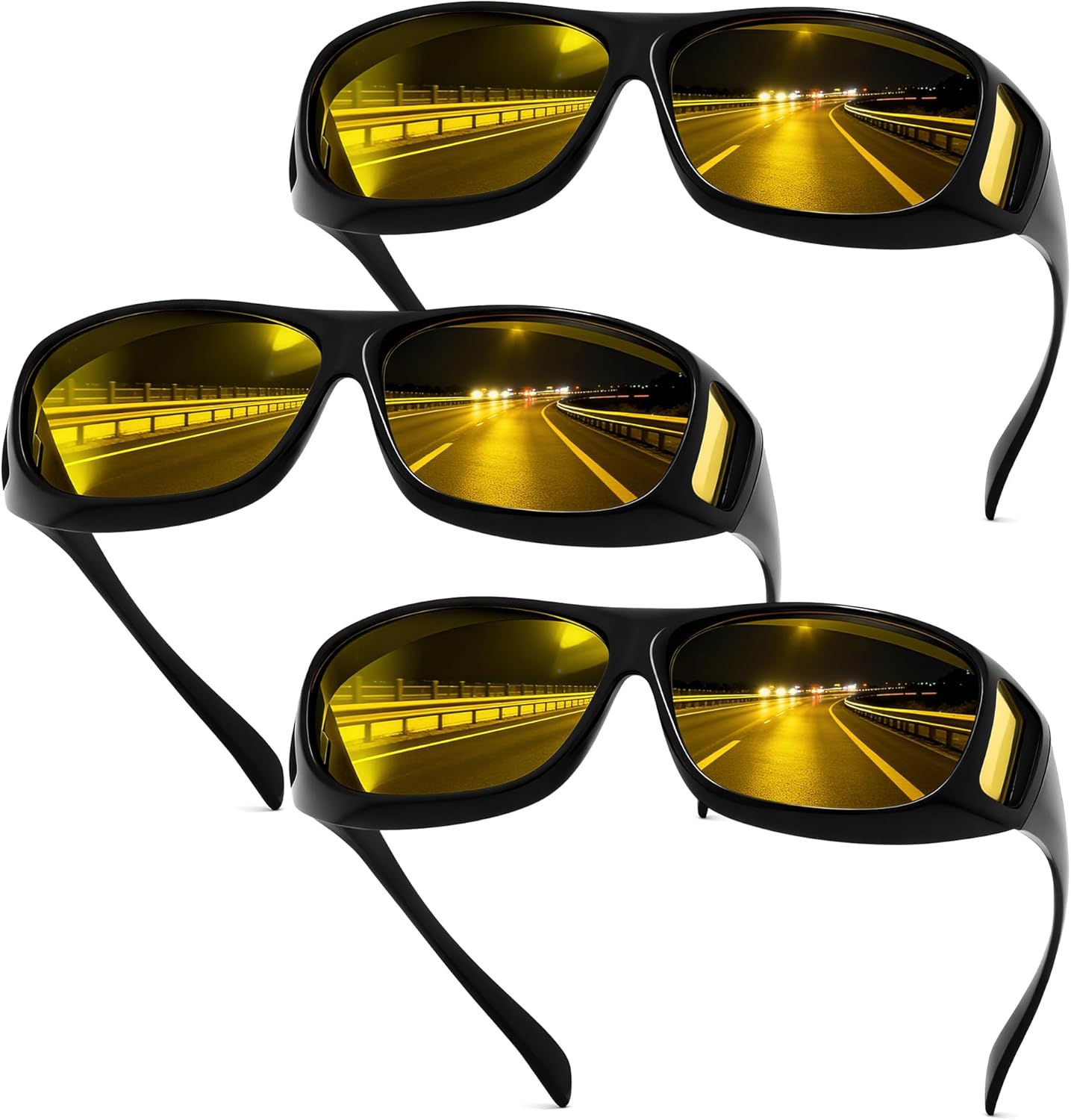 

Солнцезащитные очки FEISEDY, надеваемые поверх очков, рабочие защитные очки для мужчин и женщин, солнцезащитные очки с обтекаемой формой для активного отдыха B0343, Yellow Lenses*3