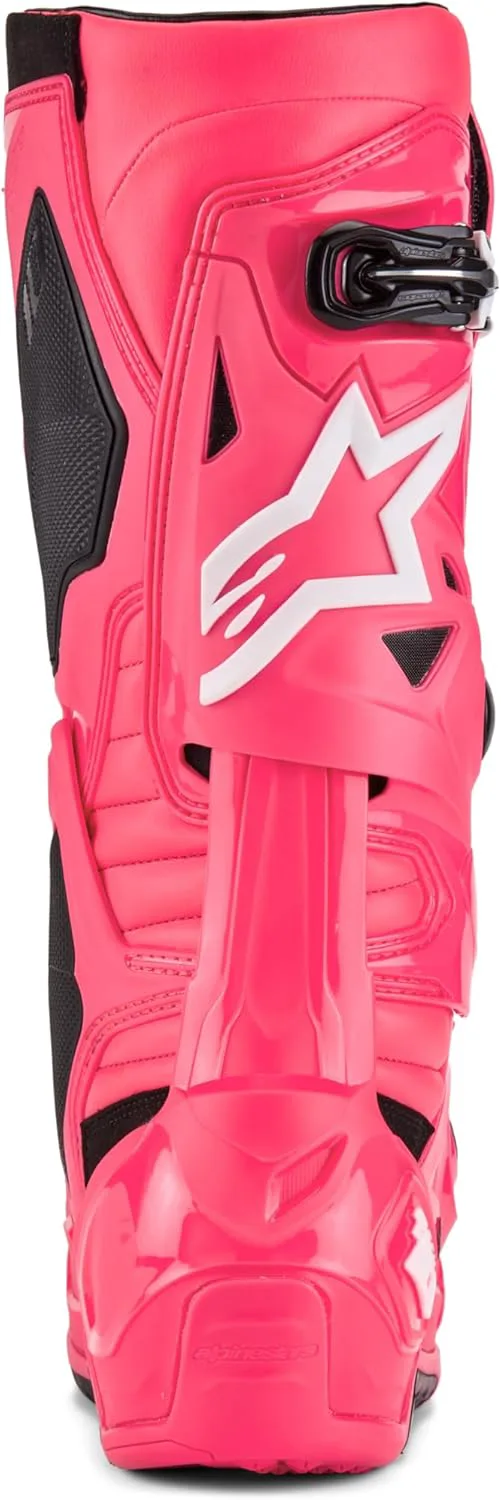 Мотоциклетные ботинки Alpinestars Tech 10, высокоэффективные ботинки для мотокросса, сертифицированы CE, размер 7, цвет: ультрафиолетовый/черный, розовый/белый — фото 4