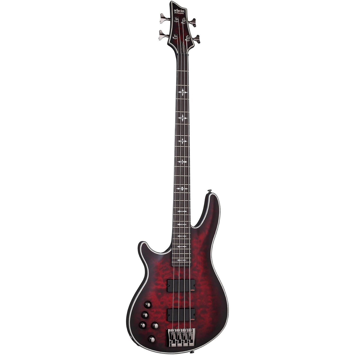 

Schecter Guitar Research Hellraiser Extreme-4 левосторонняя электрическая бас-гитара Satin Crimson Red Burst