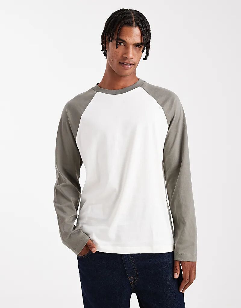 

Свободная футболка реглан ASOS DESIGN кремового цвета
