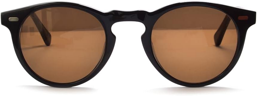 

Винтажные круглые солнцезащитные очки ERD для мужчин, поляризованные, круглая оправа для женщин, защита от УФ-излучения UV400, большие очки EAREADA, Black Frame/Coffee Lens