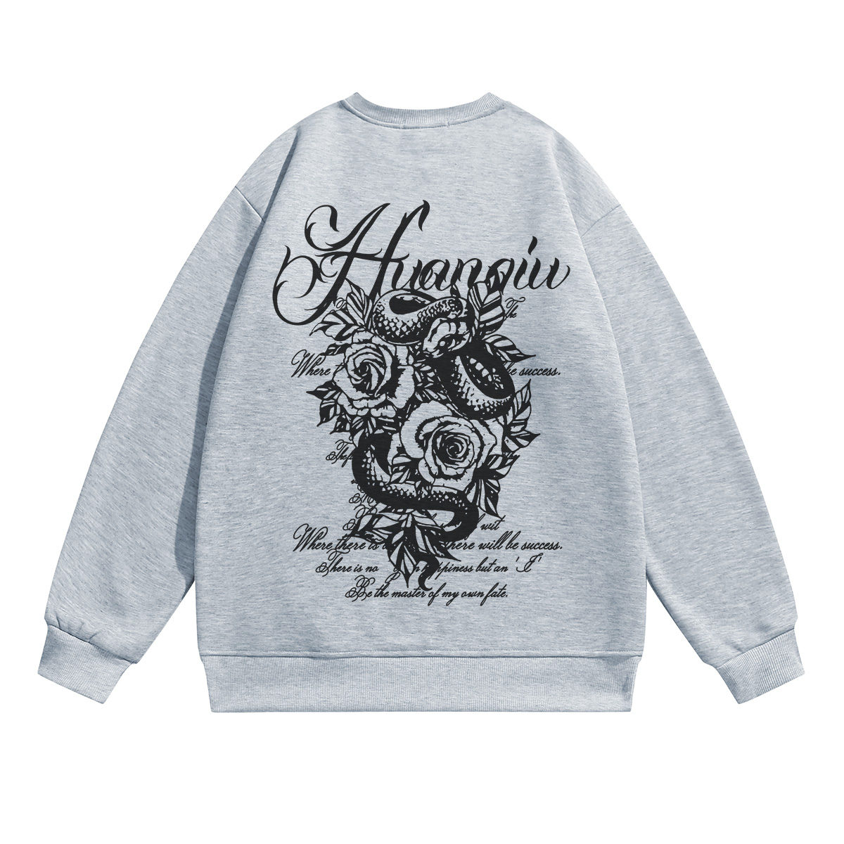 

Свитшот Unisex Crew Neck Moderate Heavyweight HUANQIU, светло-серый