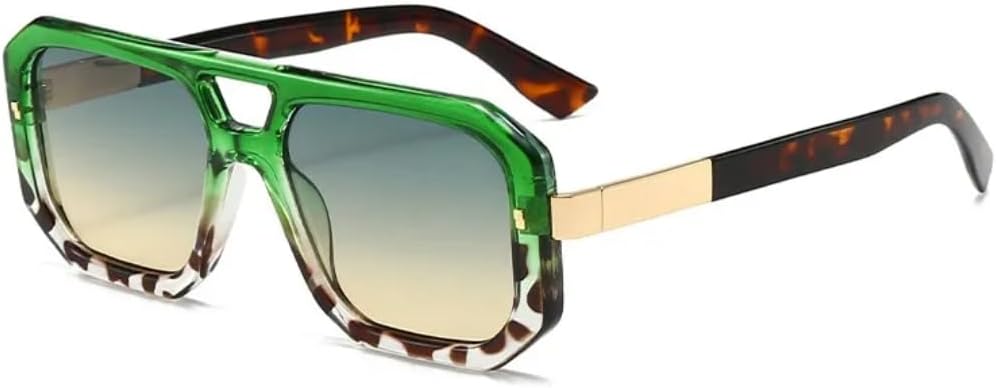 

Женские солнцезащитные очки с двойной перемычкой, мужские солнцезащитные очки с заклепками, ретро-стиль, прозрачные градиентные линзы, защита от УФ-излучения UV400 TKKTLLT, Ttyj212-2