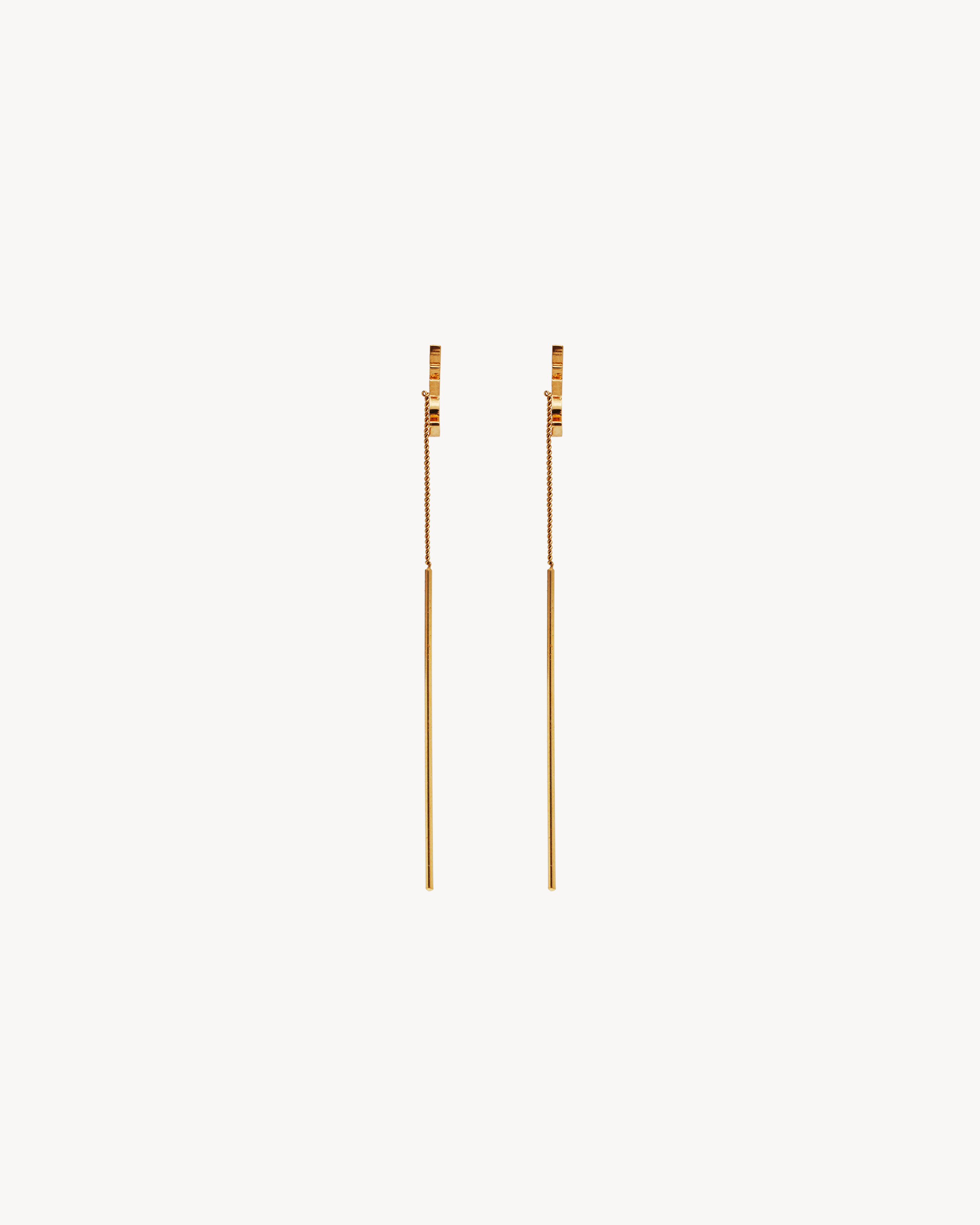 Серьги-протяжки CASSANDRE из металла Saint Laurent, золото — фото 3
